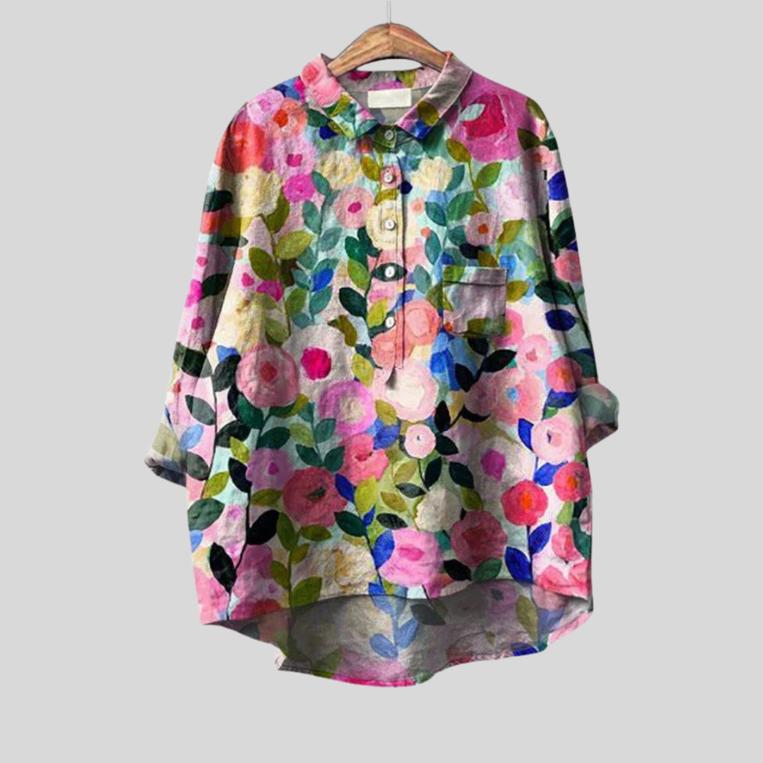 Séraphine | Konstnärlig Blommig Blus