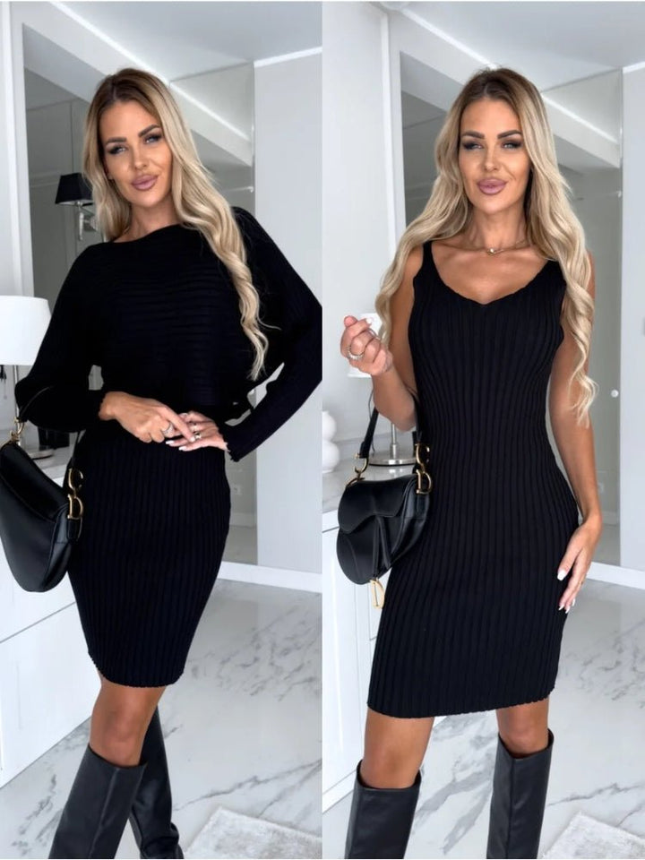LARISSA™ - Ribbad Stickad Tvådelad Set