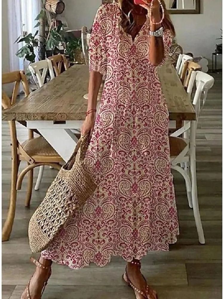 Élodie™ | Elegant Sammetslik Blomster Maxiklänning