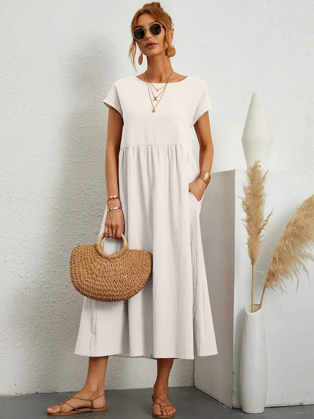 Gabrielle™ | Flytande Midi Tidlös Elegansklänning