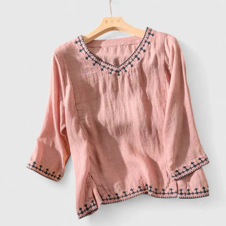 Taysia | Elegant V-ringad Blus