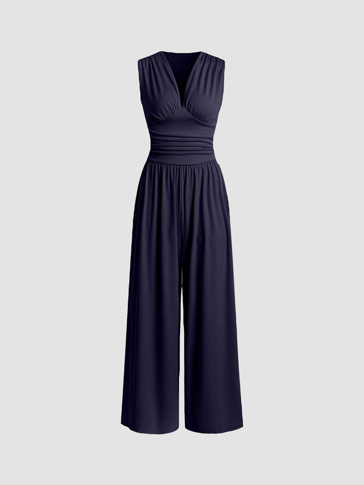 Charity – Chic ärmlös jumpsuit med vida ben