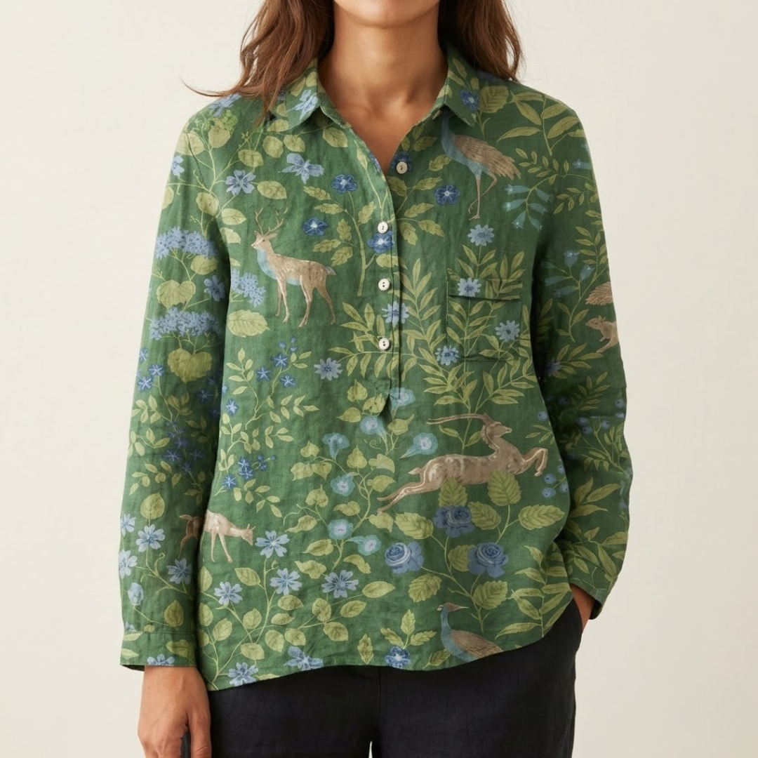DELACROIX | Isaline Elegant Mönstrad Blus