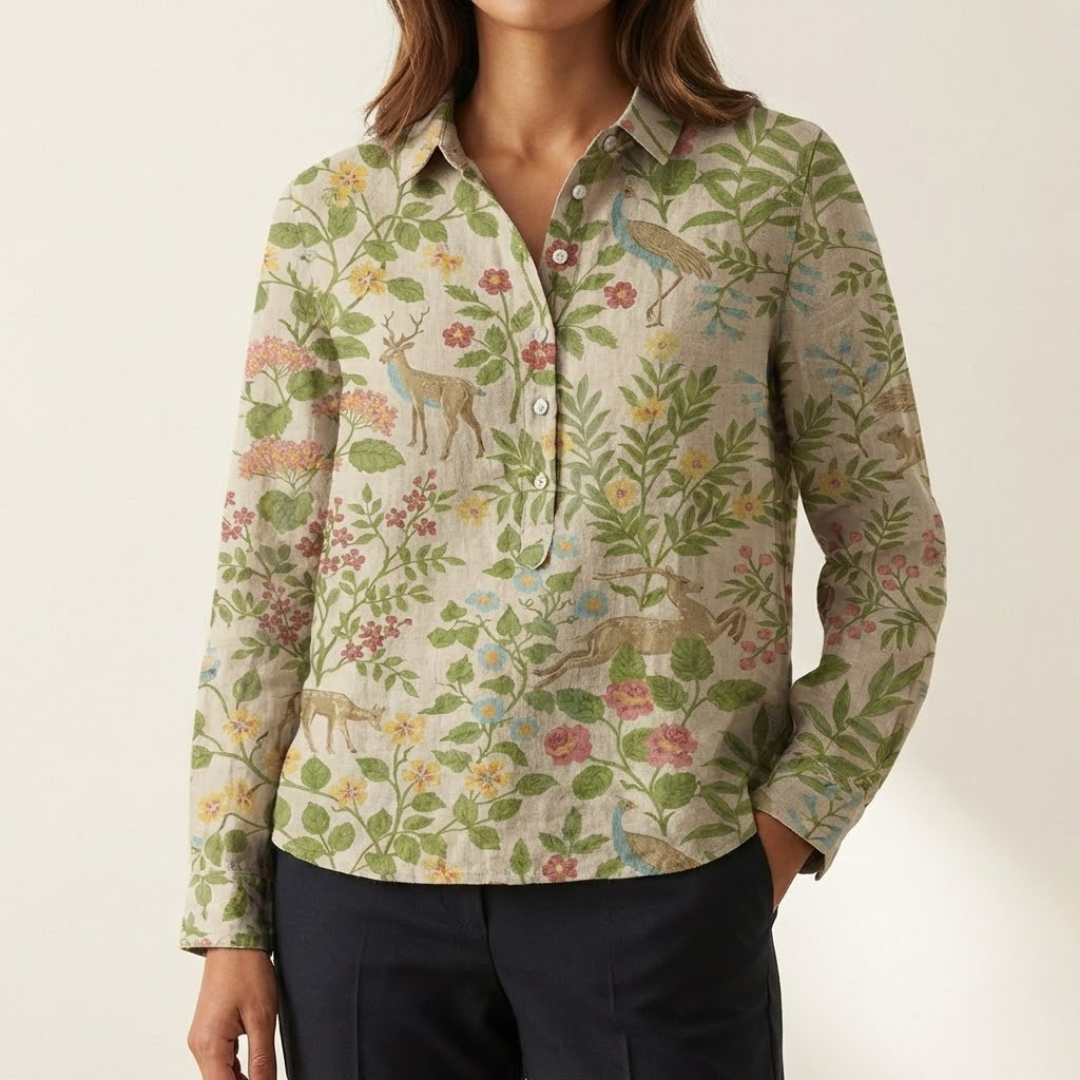 DELACROIX | Béatrice Elegant Mönstrad Blus
