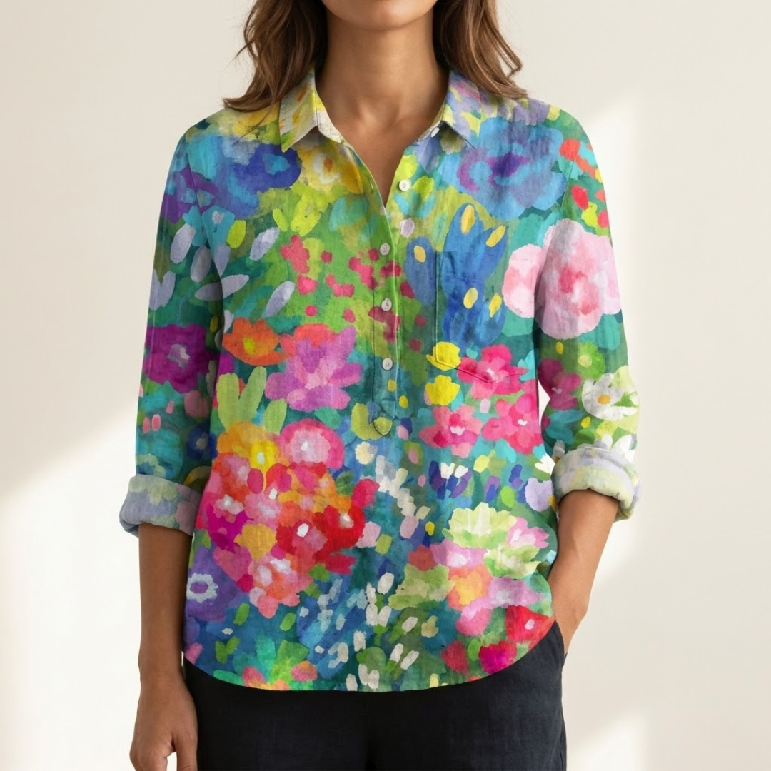 DELACROIX | Capucine Elegant Mönstrad Blus