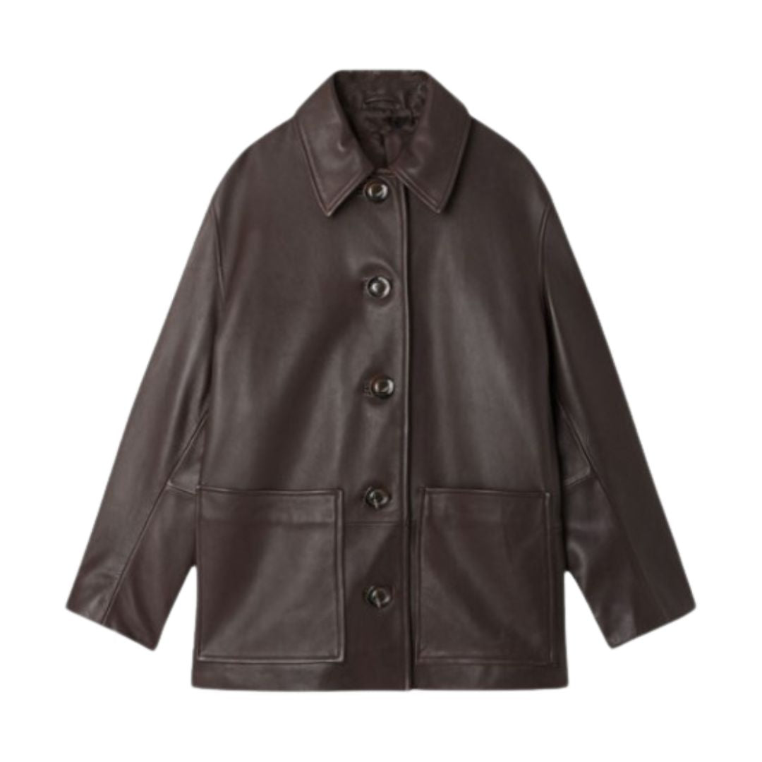 Laluna Suede Statement Coat i lyxig mocka, perfekt för stil och värme.