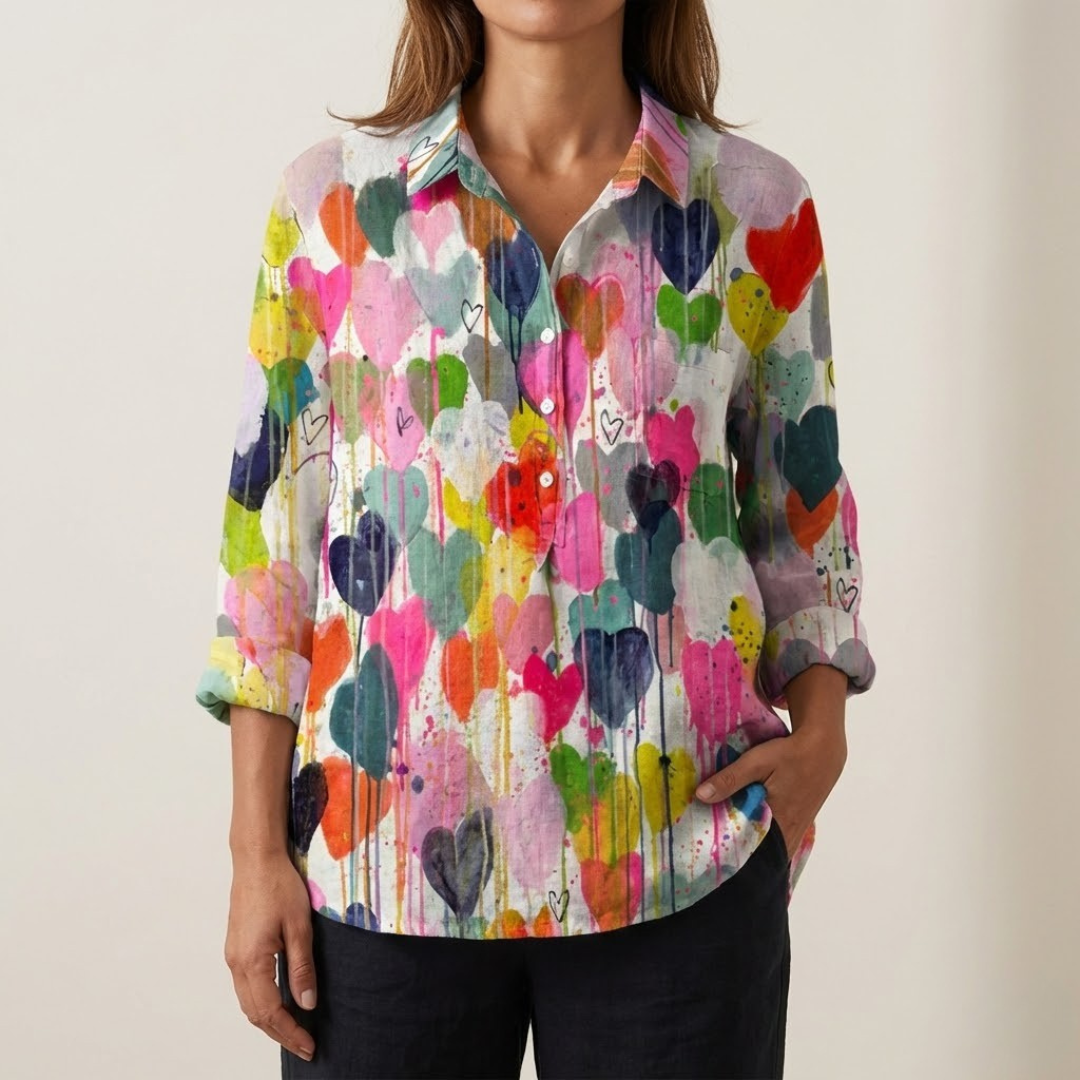 DELACROIX | Lucie Elegant Mönstrad Blus