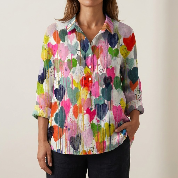 DELACROIX | Lucie Elegant Mönstrad Blus