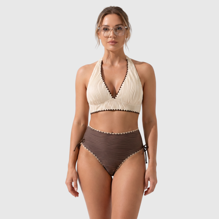 Femke | Boho Bikini med Hög Midja