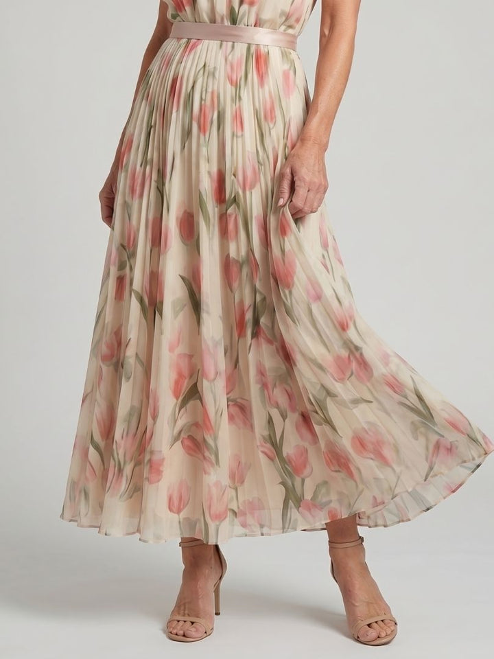 Aurelle | Halterneck Blomster Midiklänning