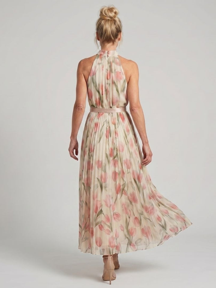 Aurelle | Halterneck Blomster Midiklänning