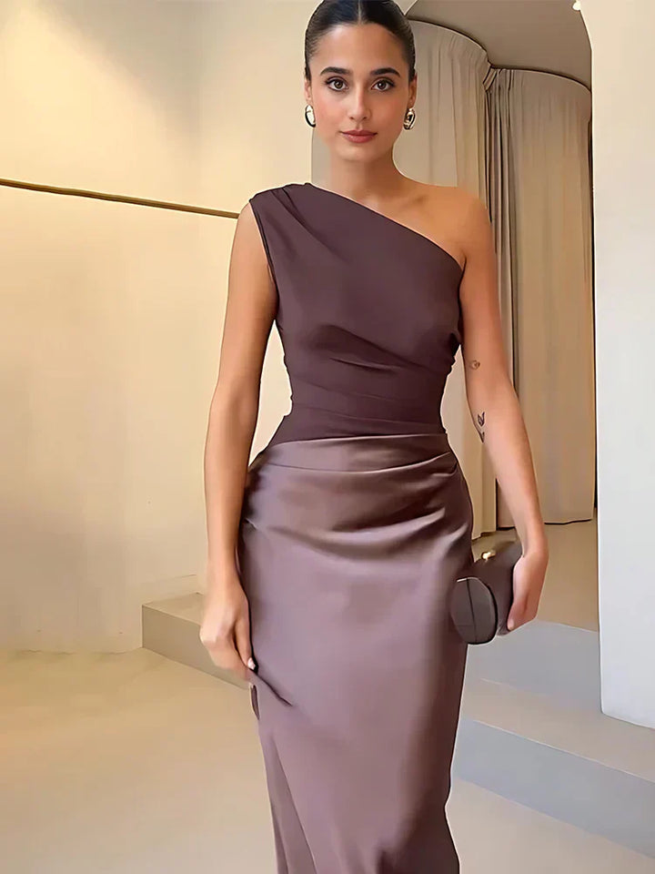 Luna™ | Satin Maxiklänning med Slits
