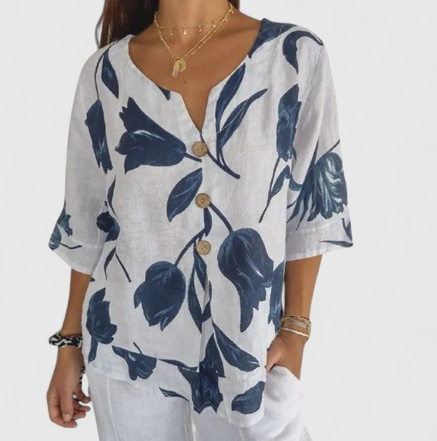 Isabel | Elegant Blommig Tryckblus