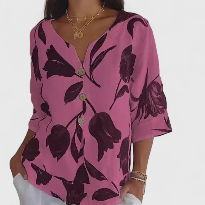 Isabel | Elegant Blommig Tryckblus