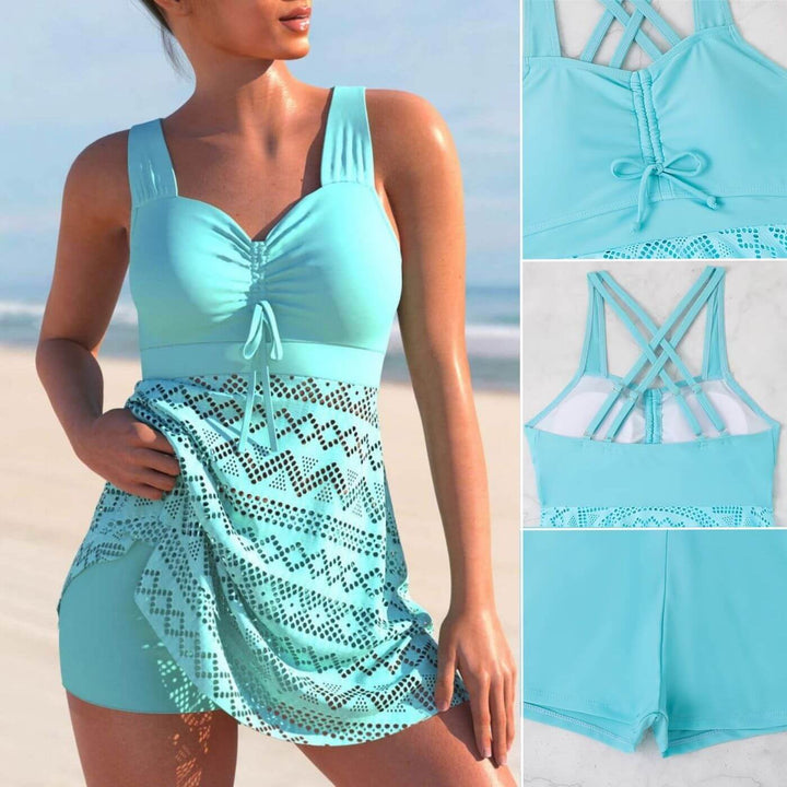 Grace | Rynkad Tankini Simklänning
