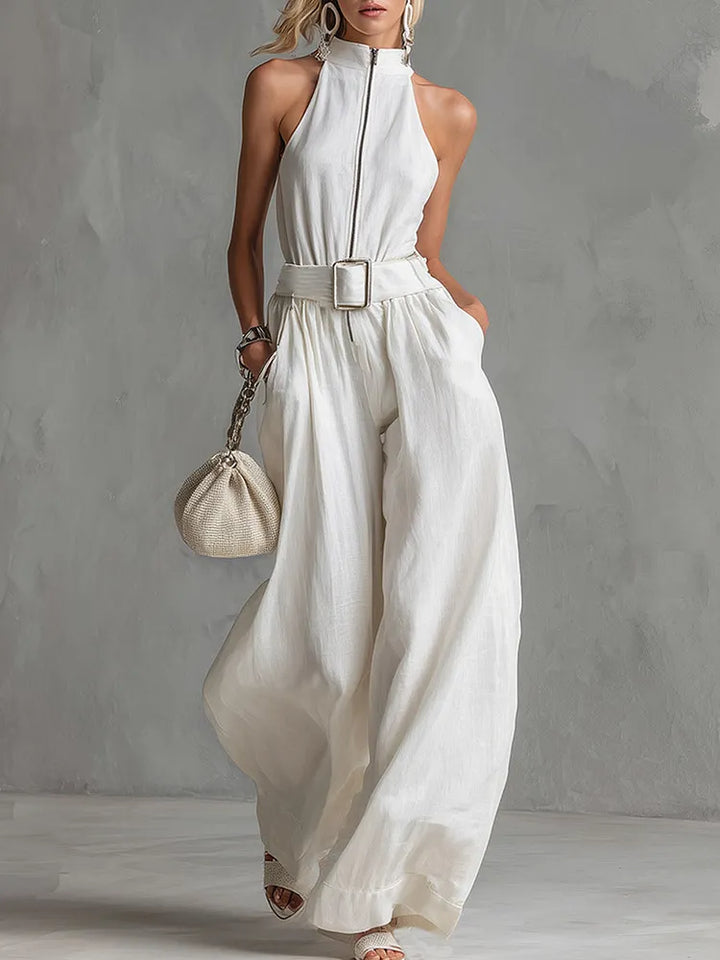 Elegant City Overall – Bältad, Ärmlös, Vida Ben