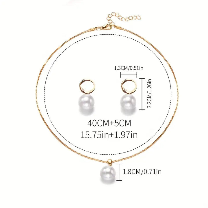 Elegant Guldgrace Pärlsmyckeset