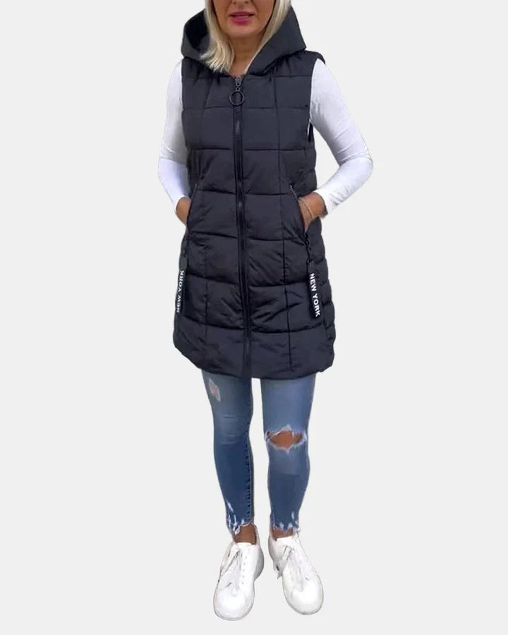 Solene | Ärmlös Vadderad Kappa