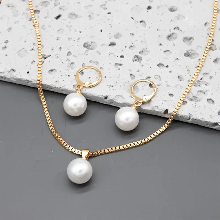 Elegant Guldgrace Pärlsmyckeset