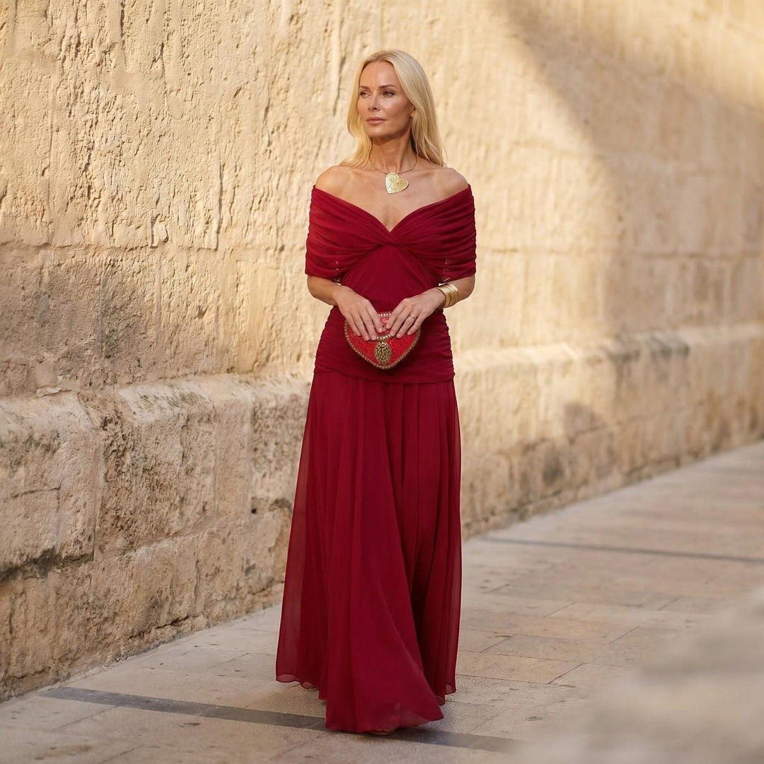 Harper | Elegant Röd Klänning