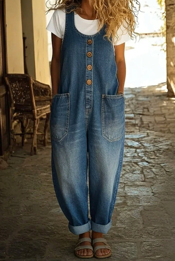 Nancy | Vintage Tvättad Bomullsdenim Overall