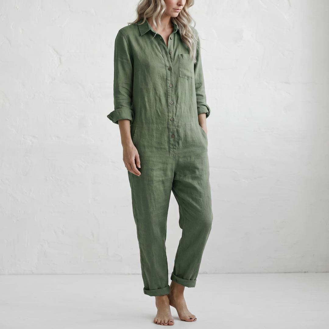 LooseStitch™ | Dam Långärmd Knappar Overall