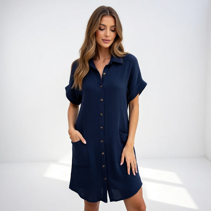 Béatrice™ | Elegant och Lättburen Skjortklänning