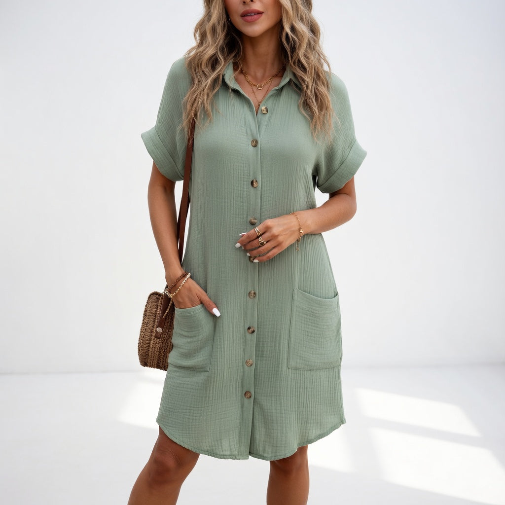 Béatrice™ | Elegant och Lättburen Skjortklänning