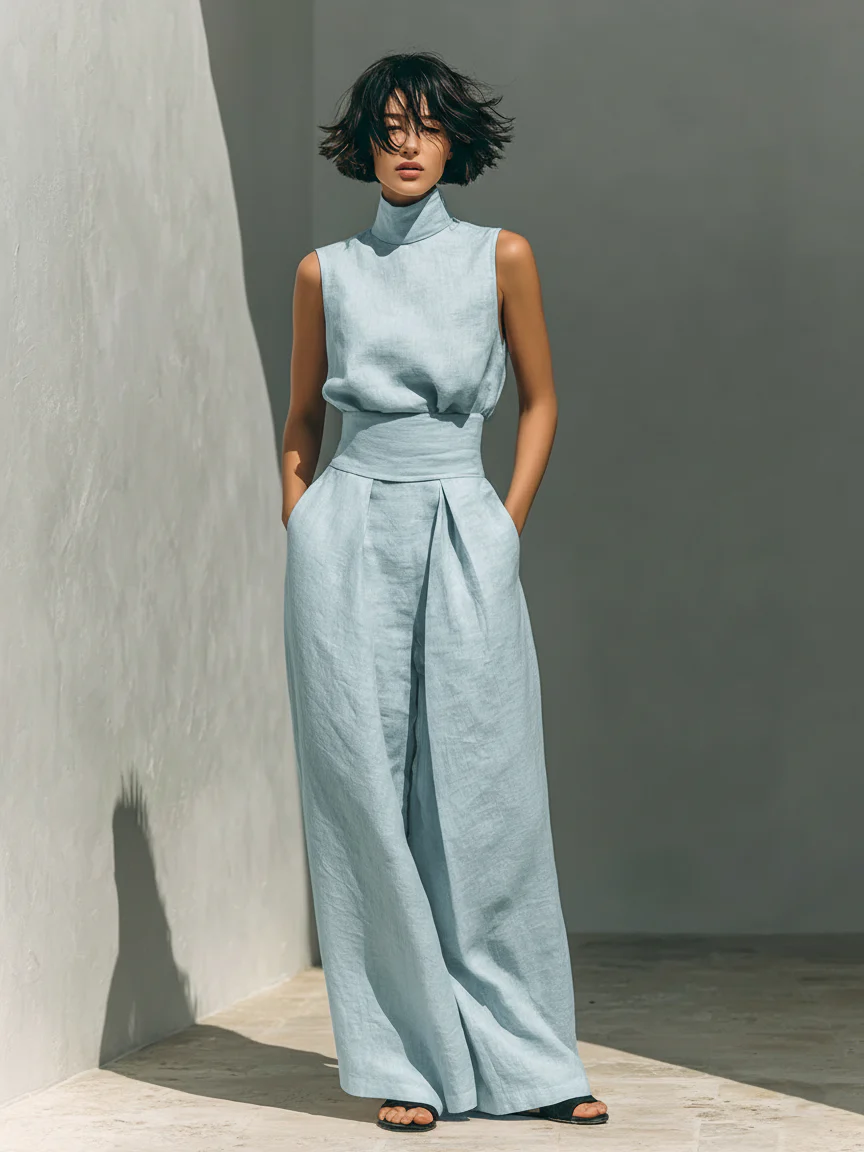 Nuria | Minimalistisk Ärmlös Topp Set
