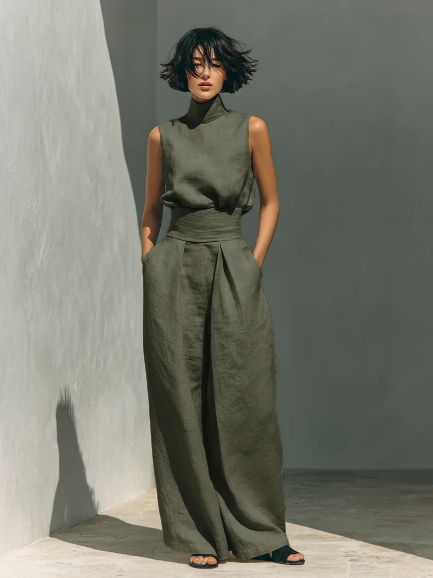 Nuria | Minimalistisk Ärmlös Topp Set