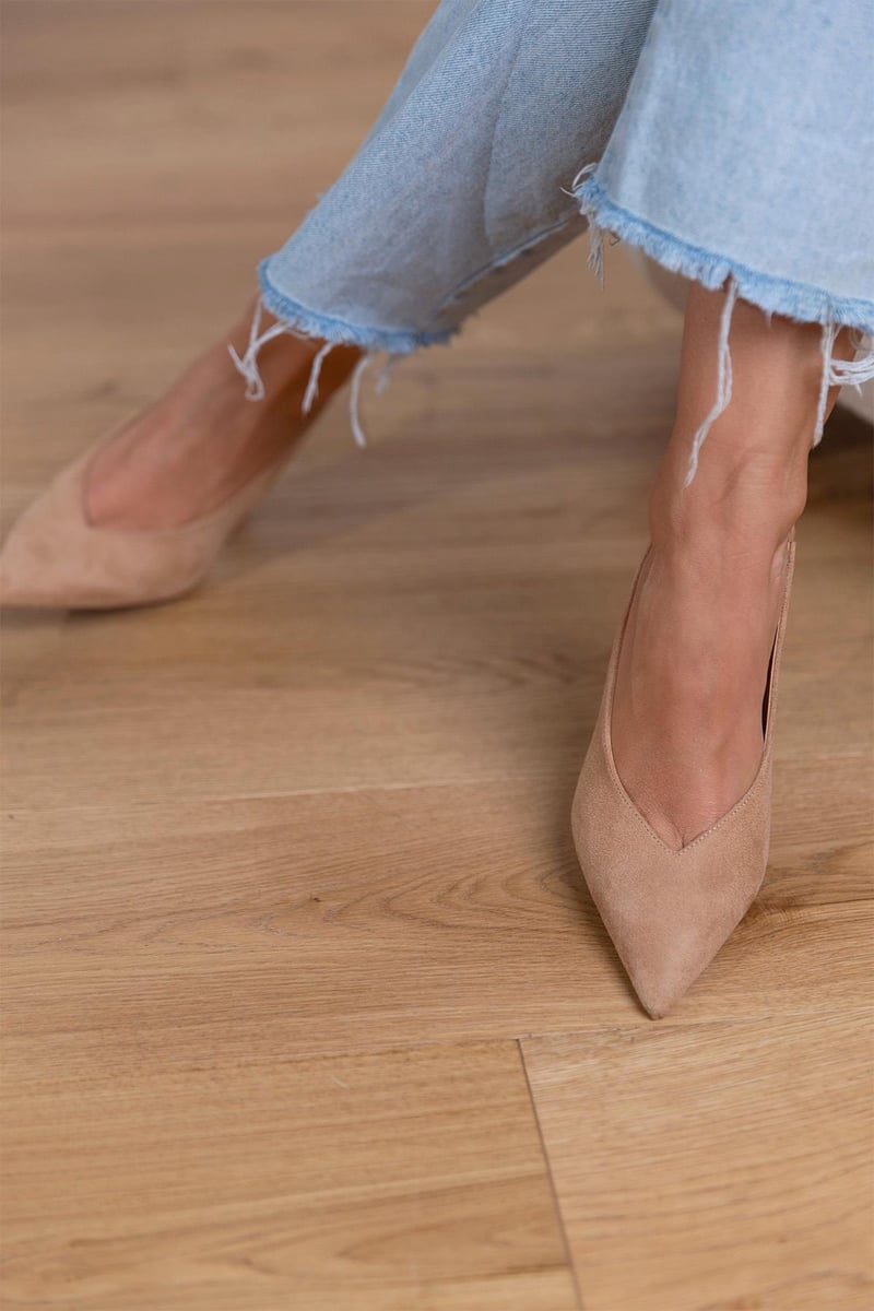 Claudia - Elegant Nude Slingback Skor