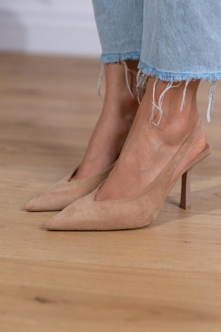 Claudia - Elegant Nude Slingback Skor