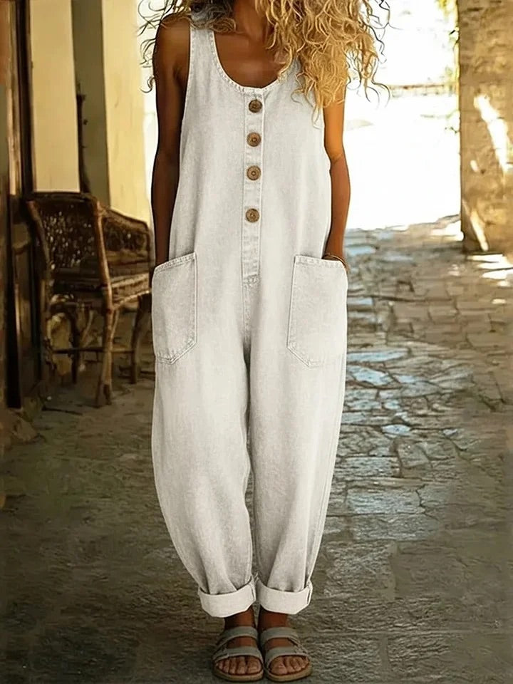 Nancy | Vintage Tvättad Bomullsdenim Overall