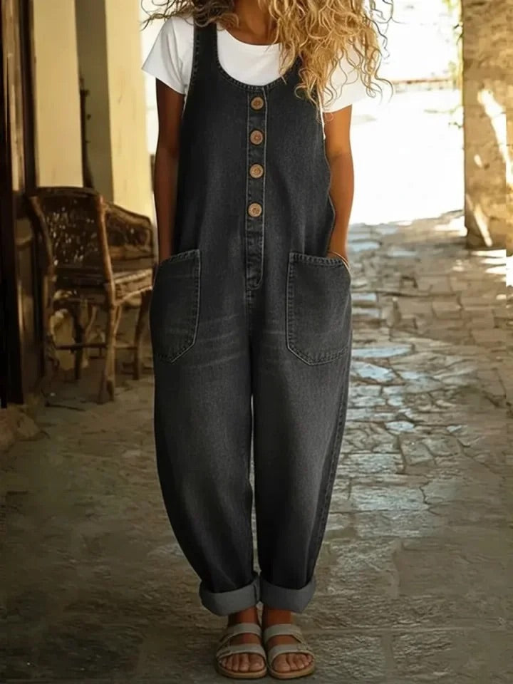 Nancy | Vintage Tvättad Bomullsdenim Overall