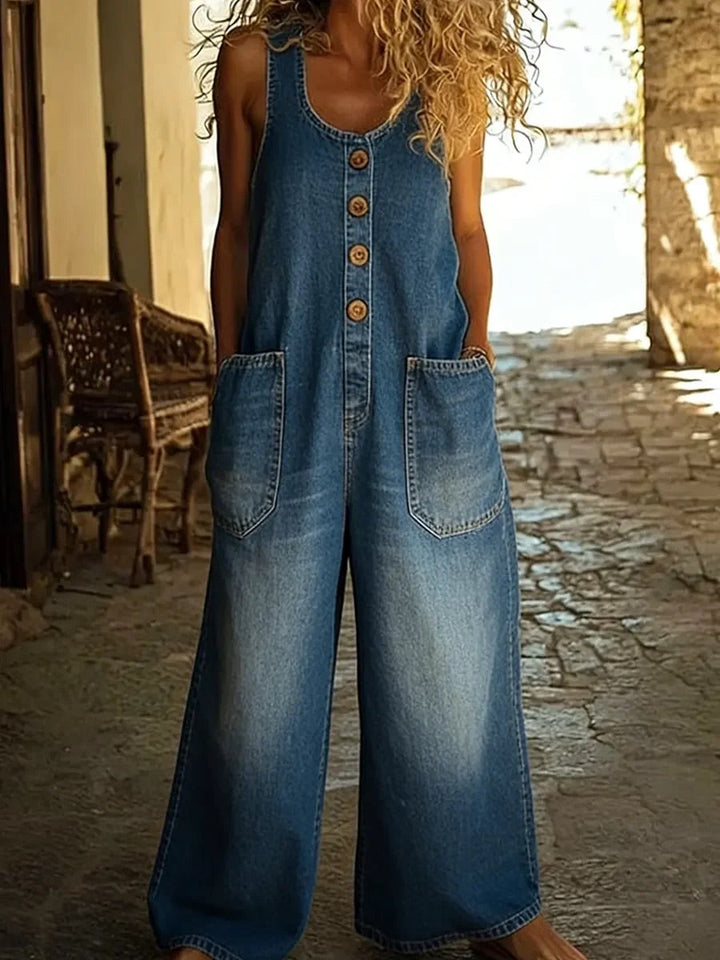 Nancy | Vintage Tvättad Bomullsdenim Overall