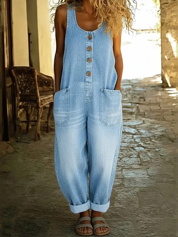 Nancy | Vintage Tvättad Bomullsdenim Overall